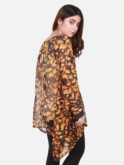 Edenrobe - Women's Black & Golden Western Top - ELTW18-66657