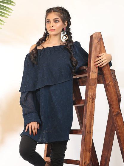 Edenrobe - Women's Navy Blue Western Top - ELTW18-66658