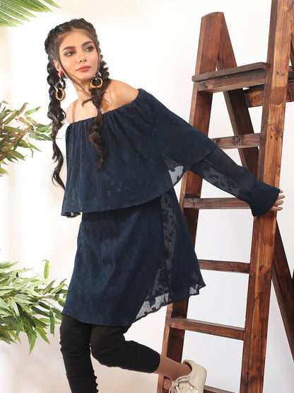 Edenrobe - Women's Navy Blue Western Top - ELTW18-66658