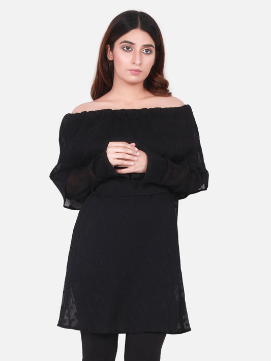 Edenrobe - Women's Black Western Top - ELTW18-66681