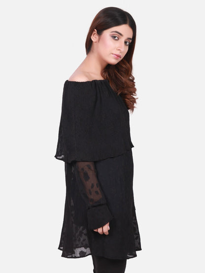 Edenrobe - Women's Black Western Top - ELTW18-66681