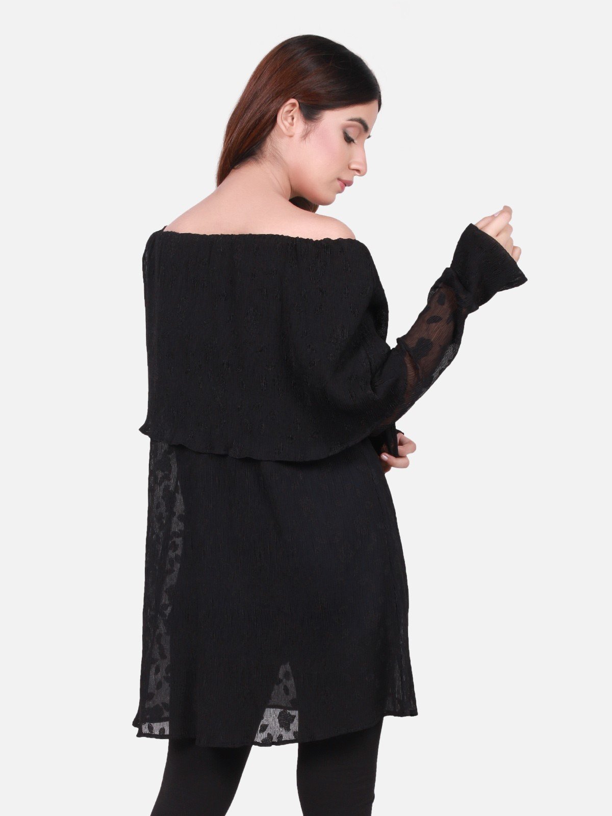 Edenrobe - Women's Black Western Top - ELTW18-66681