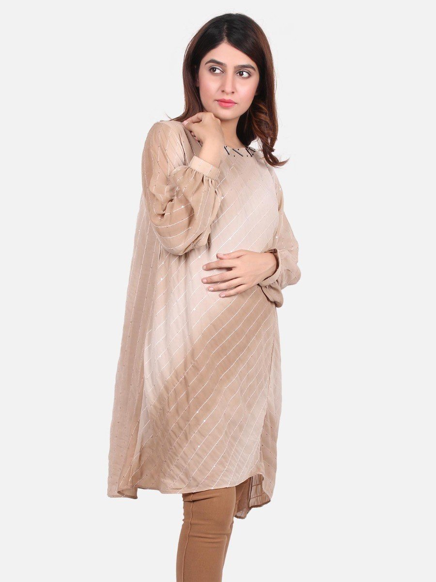 Edenrobe - Women's Beige Western Top - ELTWE18-66530