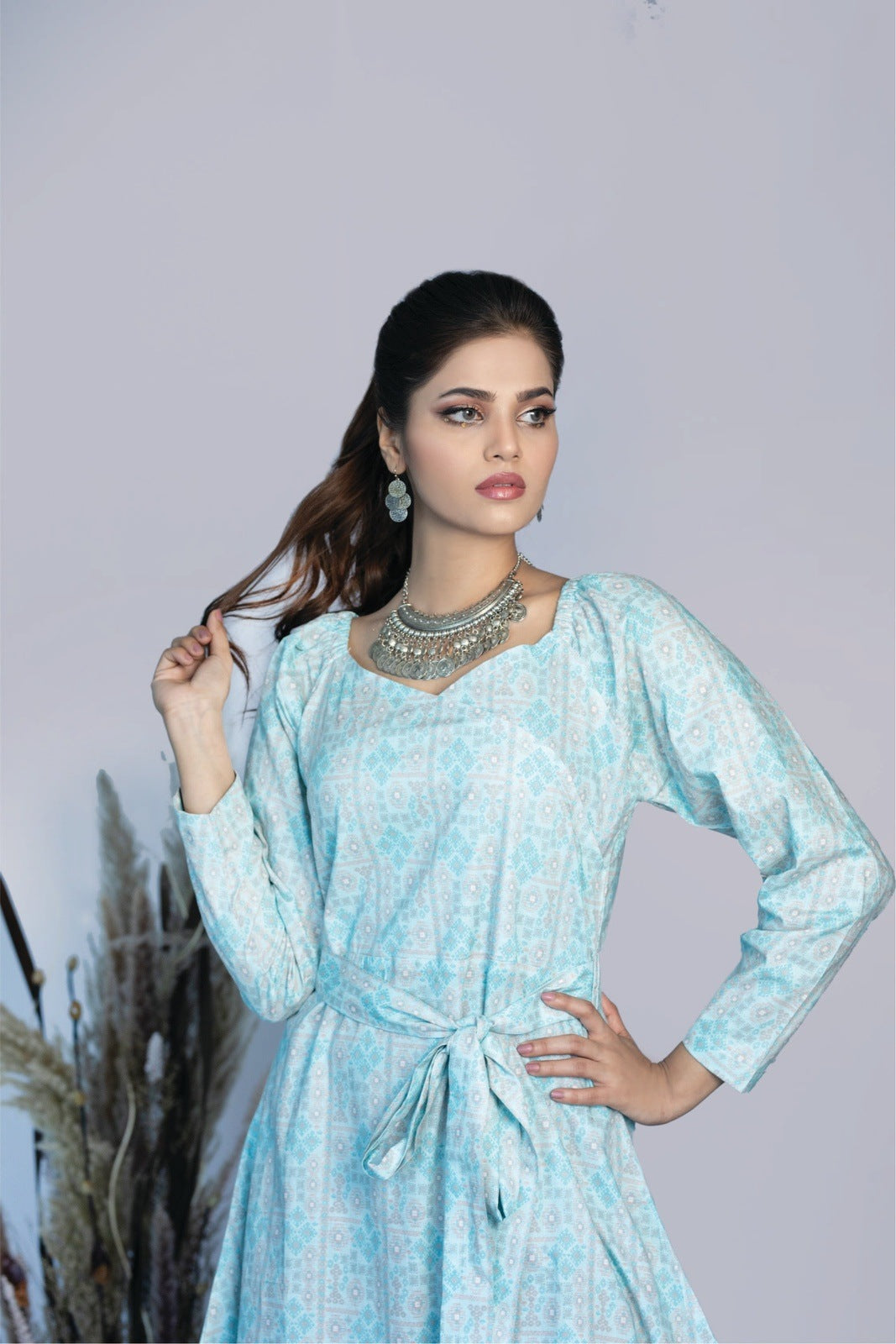 Bareeq Outfits - Subtle Pastel Printed Dress