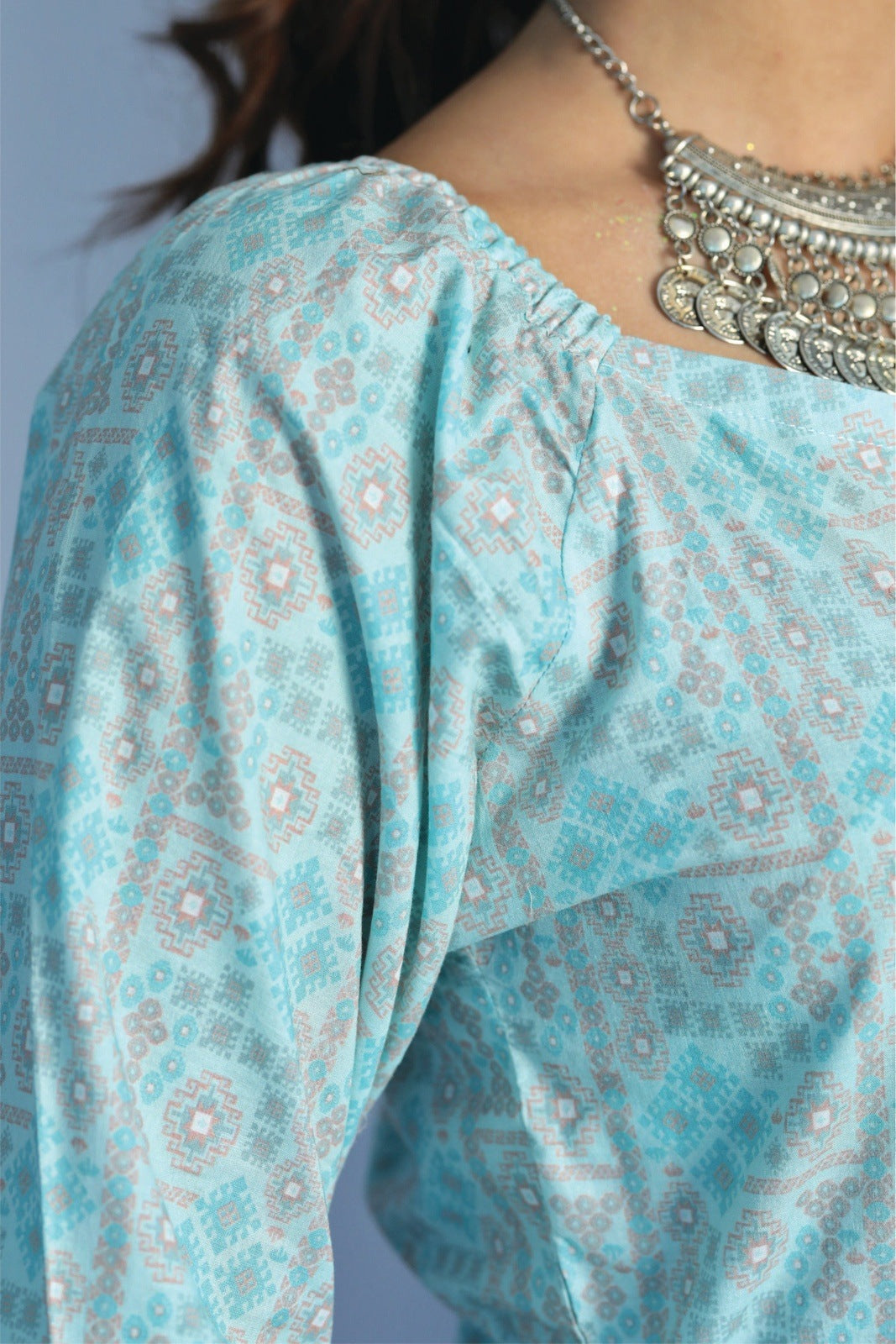 Bareeq Outfits - Subtle Pastel Printed Dress