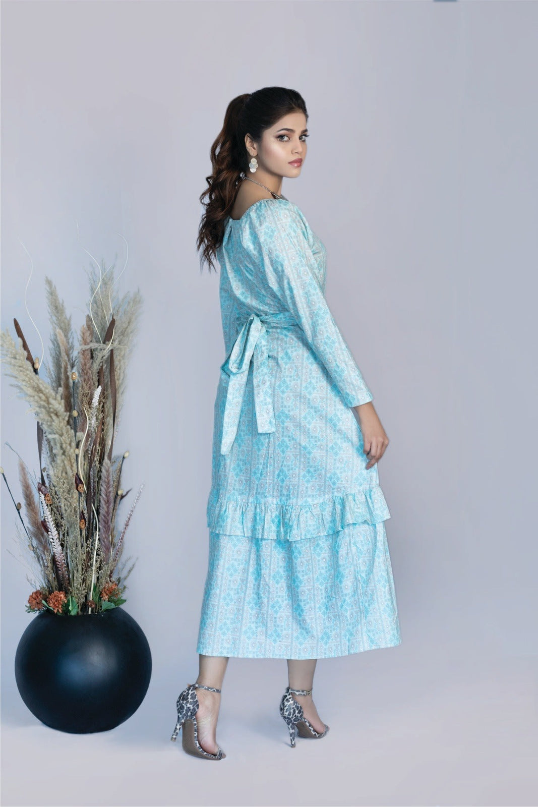 Bareeq Outfits - Subtle Pastel Printed Dress