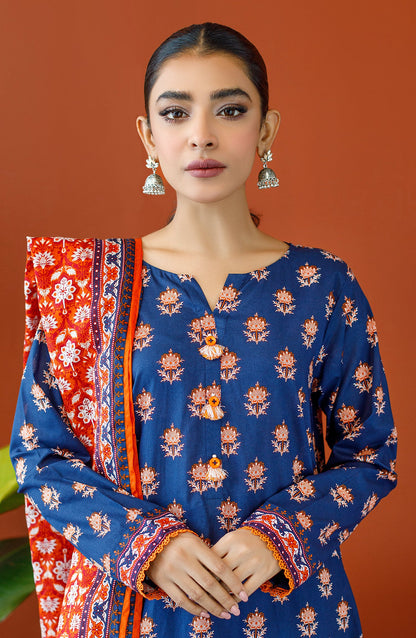 Orient - Unstitched 3 Piece Printed Cambric Shirt , Cambric Pant and Lawn Dupatta