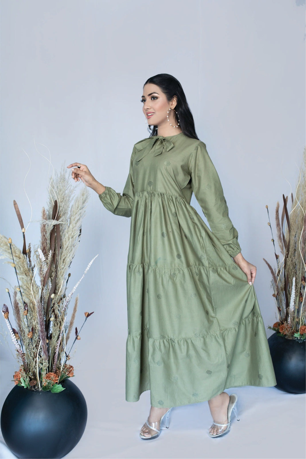 Bareeq Outfits - Olivia Embroidered Dress In Cotton