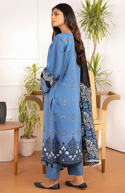 Orient - Unstitched 3 Piece Embroidered Lawn Shirt And Net Lawn Dupatta
