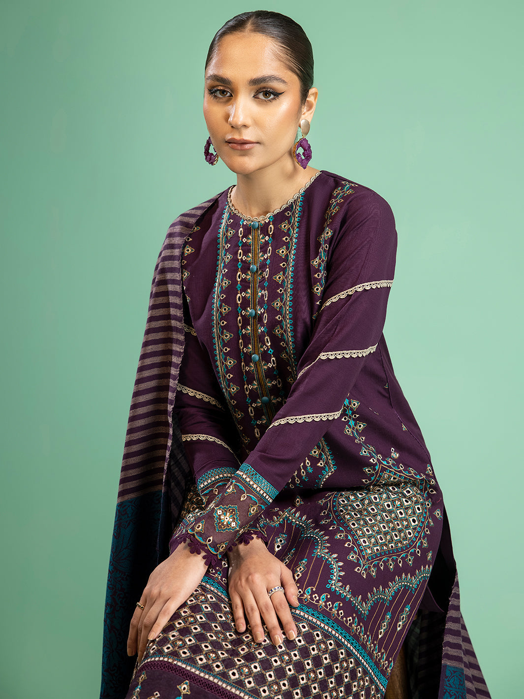 Binilyas - 1942 - A | 3 PC Khaddar Unstitch