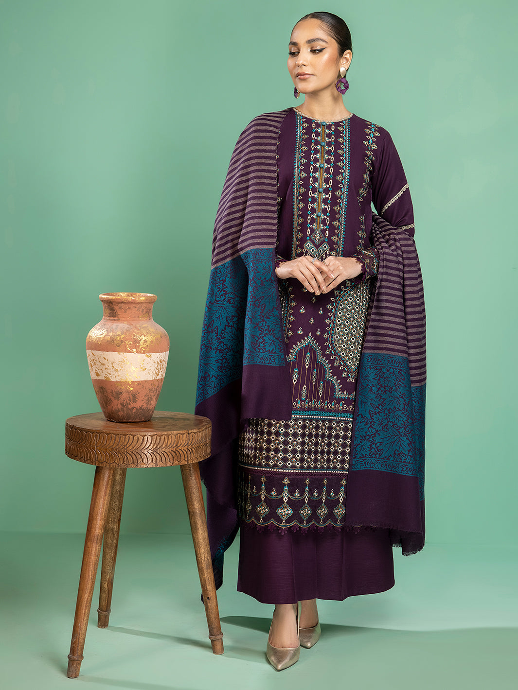 Binilyas - 1942 - A | 3 PC Khaddar Unstitch