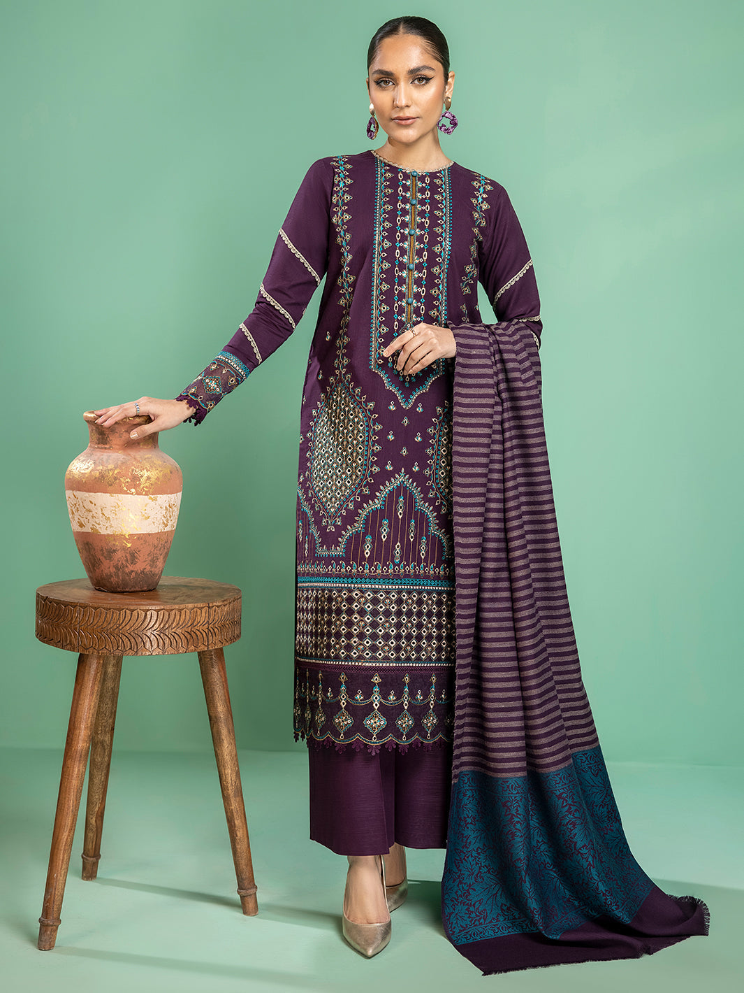 Binilyas - 1942 - A | 3 PC Khaddar Unstitch