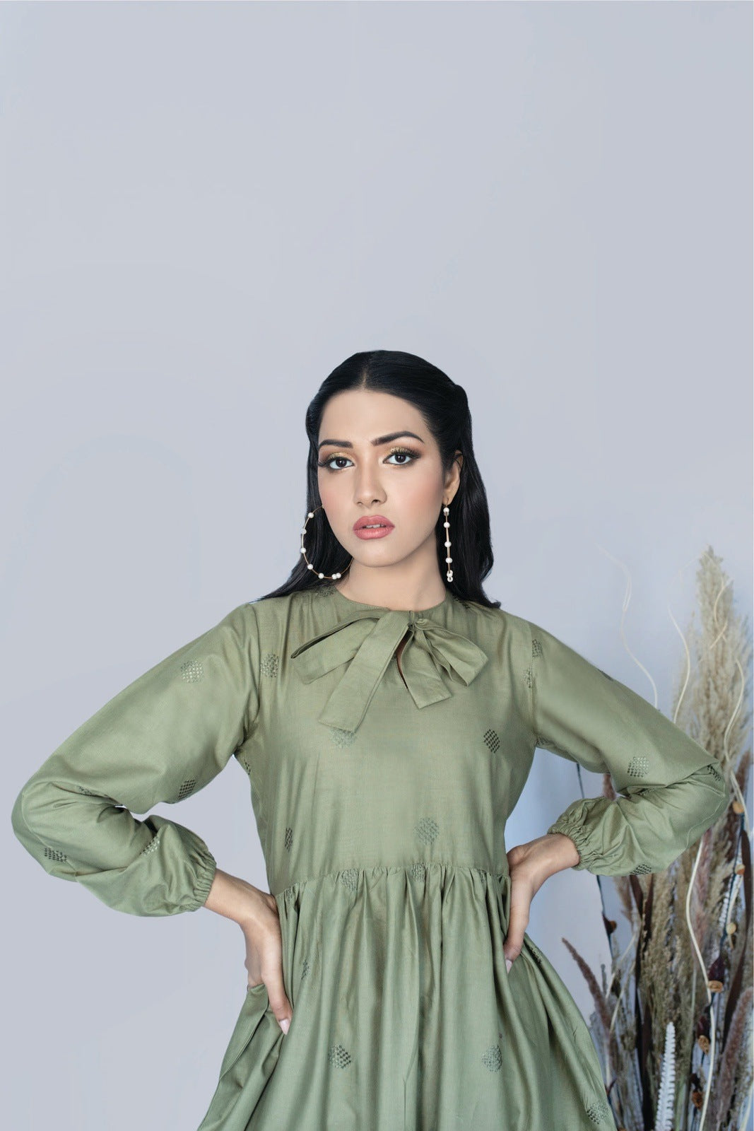 Bareeq Outfits - Olivia Embroidered Dress In Cotton