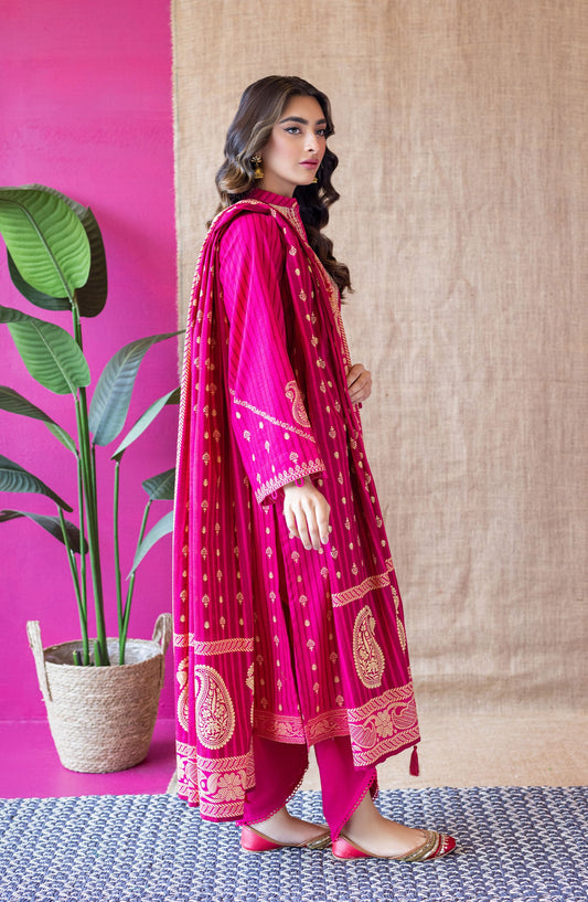 Orient - Unstitched 3 Piece Embroidered Khaddar Shirt , Khaddar Pant and Khaddar Dupatta
