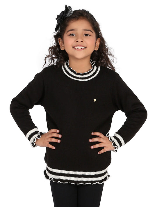 Edenrobe - Girl's Black Sweater - EGTSWT19-010