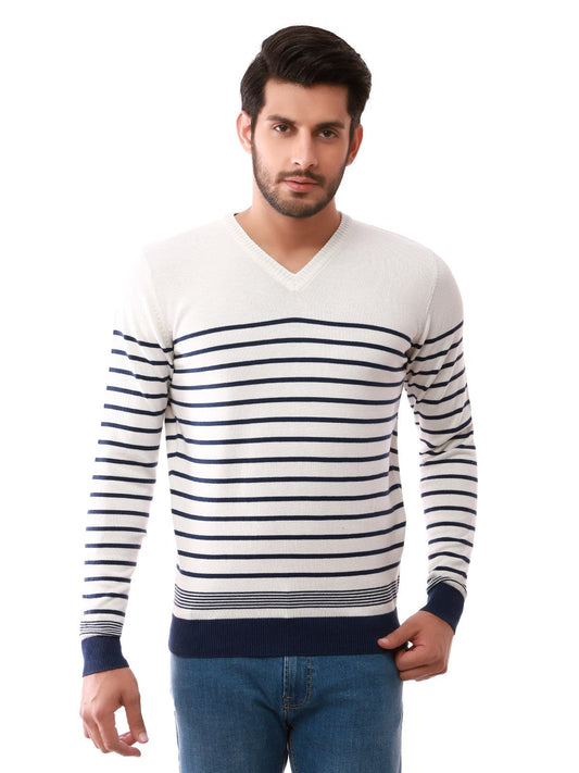Edenrobe - Men's White Sweater - EMTSWT19-001