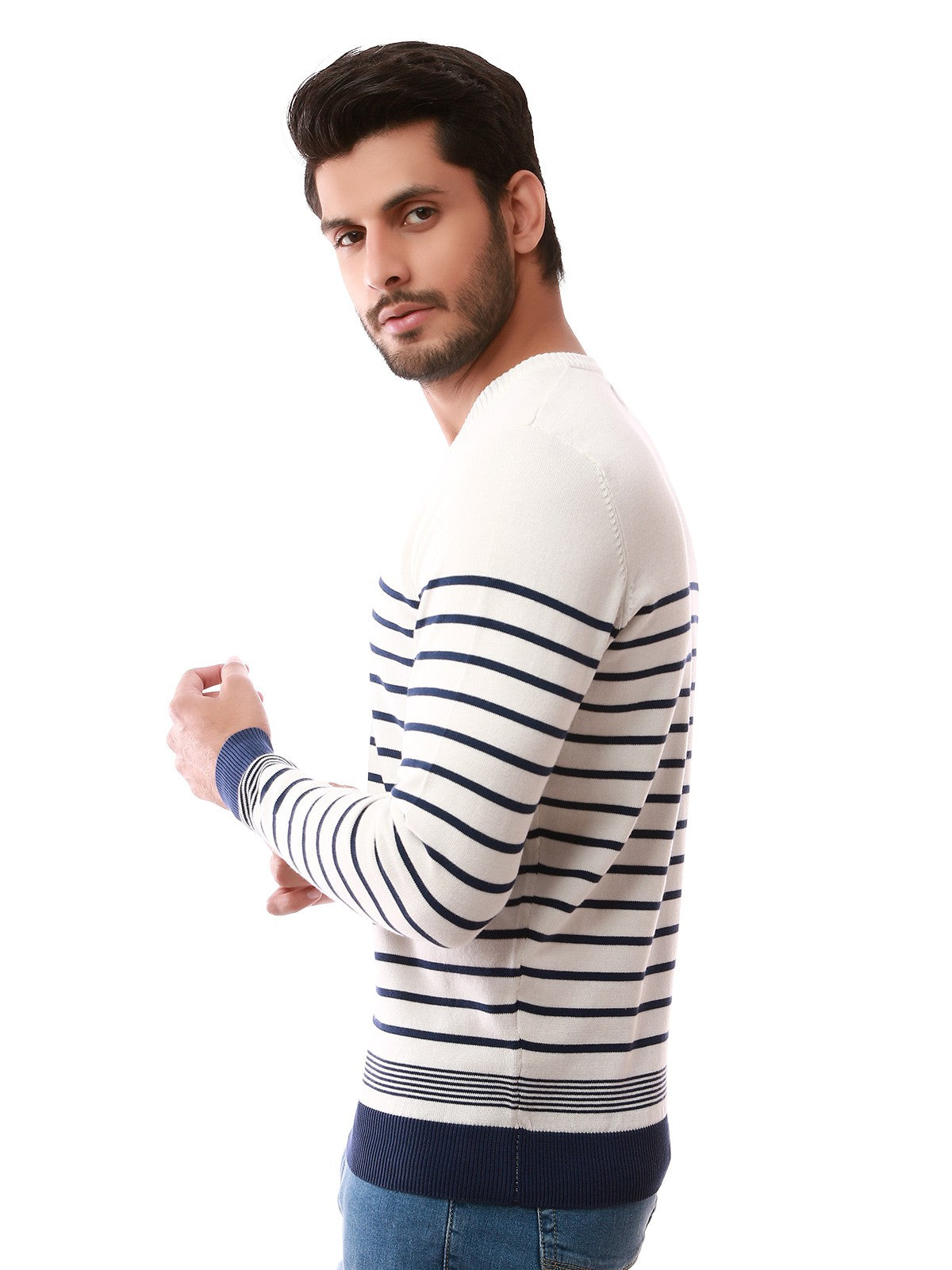 Edenrobe - Men's White Sweater - EMTSWT19-001
