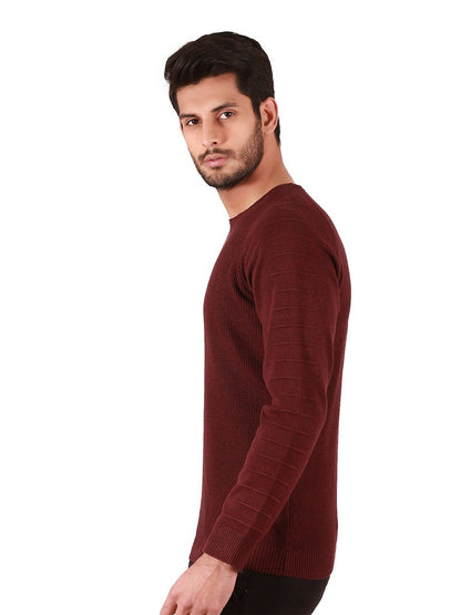Edenrobe - Men's Burgundy Sweater - EMTSWT19-005
