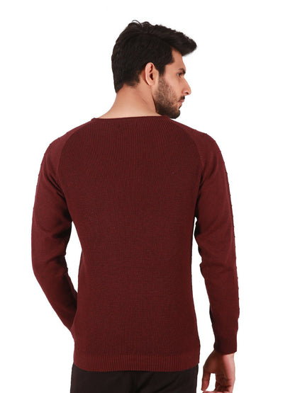 Edenrobe - Men's Burgundy Sweater - EMTSWT19-005