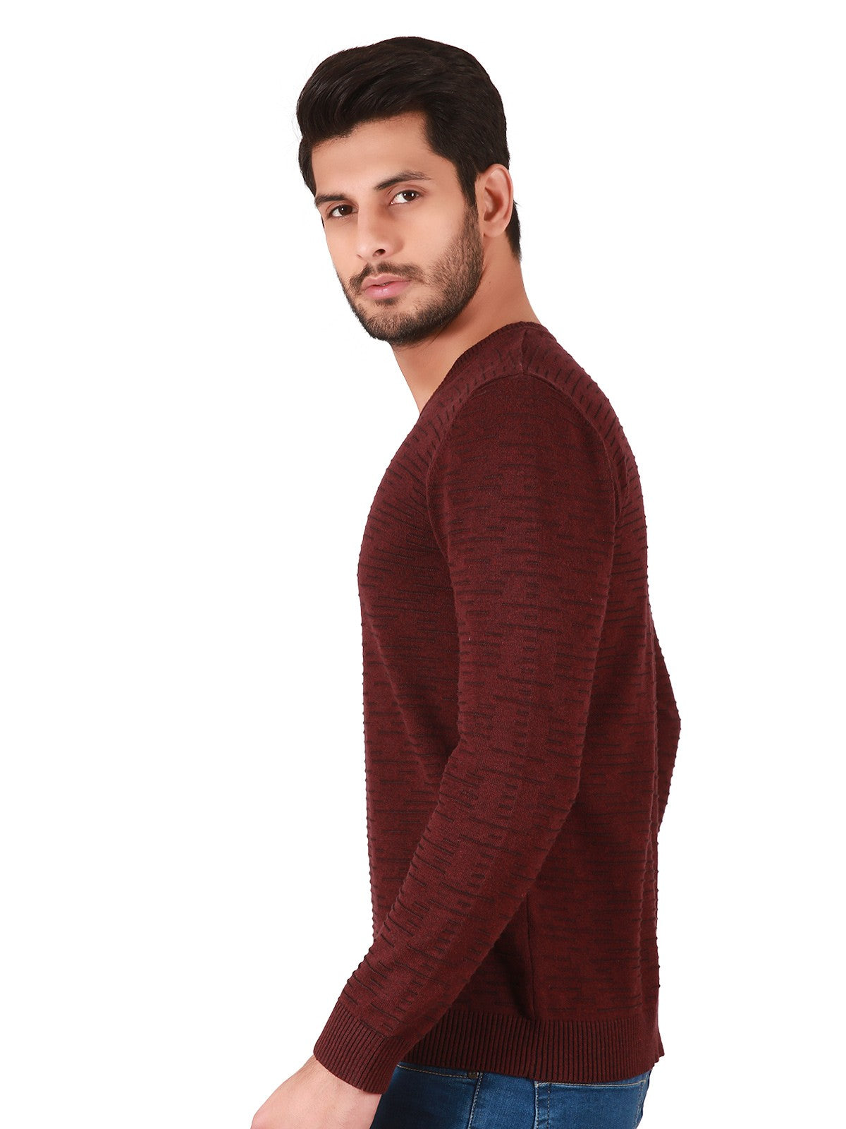 Edenrobe - Men's Burgundy Sweater - EMTSWT19-011