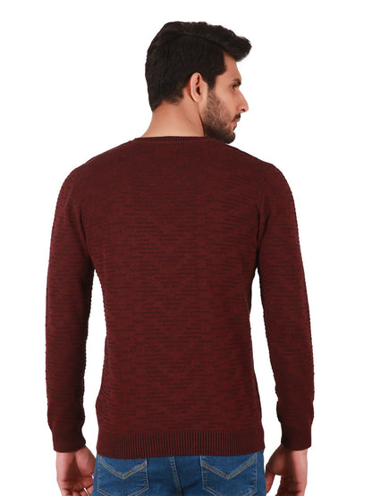 Edenrobe - Men's Burgundy Sweater - EMTSWT19-011
