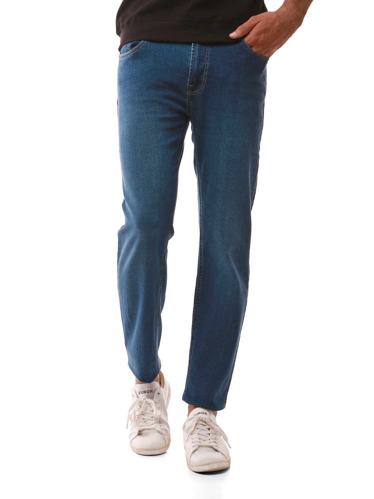 Edenrobe - Men's Blue Denim Pant - EMBPD19-001