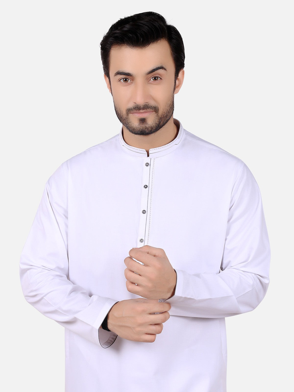 Edenrobe - Men's White Kurta Shalwar - EMTKS19S-40695