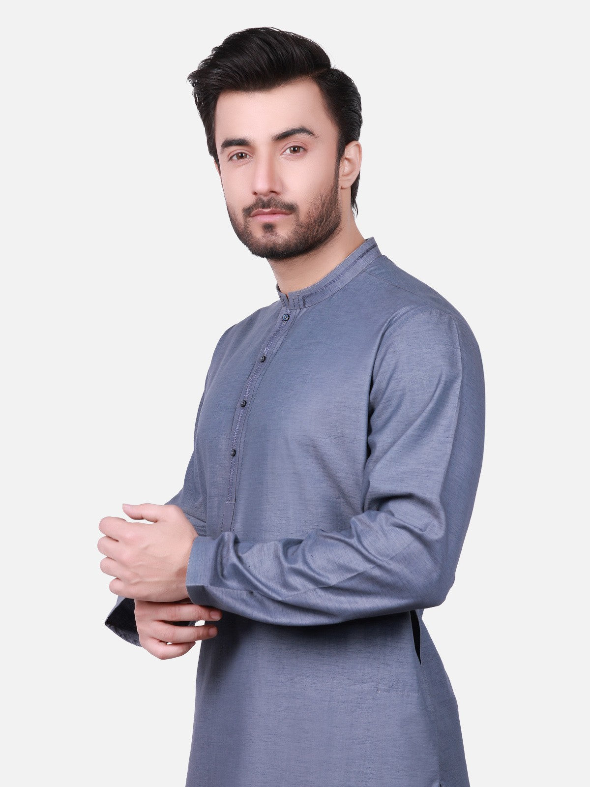 Edenrobe - Men's Bluish Grey Kurta Shalwar - EMTKS19S-40716