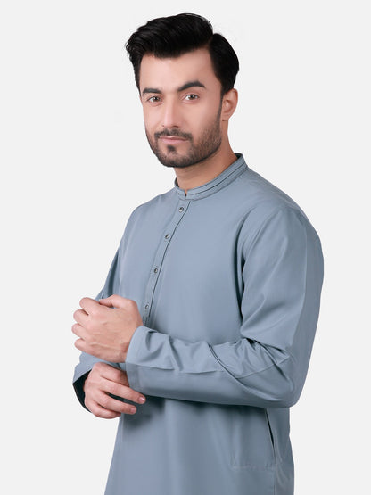 Edenrobe - Men's Sea Green Kurta Shalwar - EMTKS19S-40737