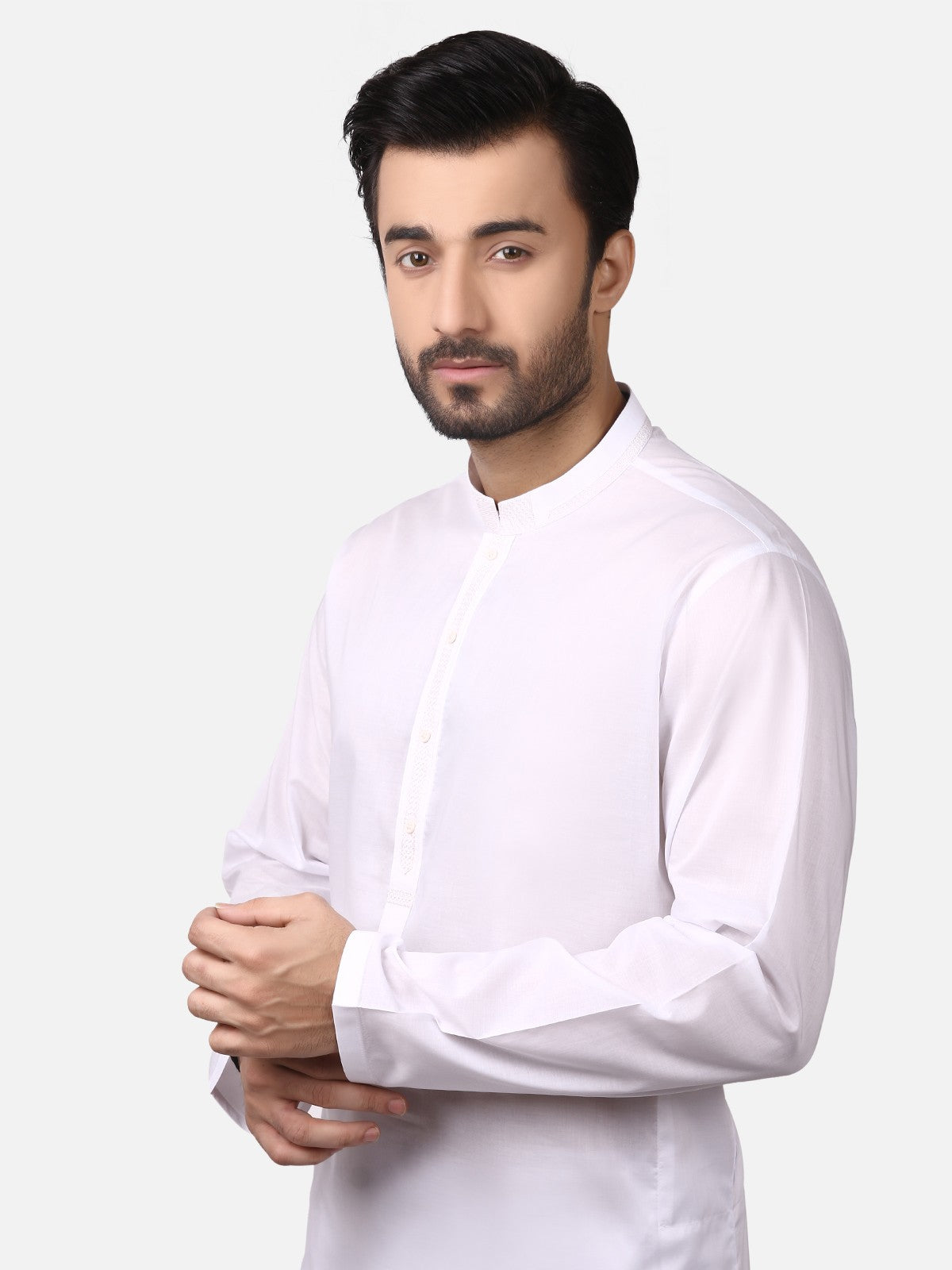 Edenrobe - Men's White Kurta Shalwar - EMTKS19S-40775