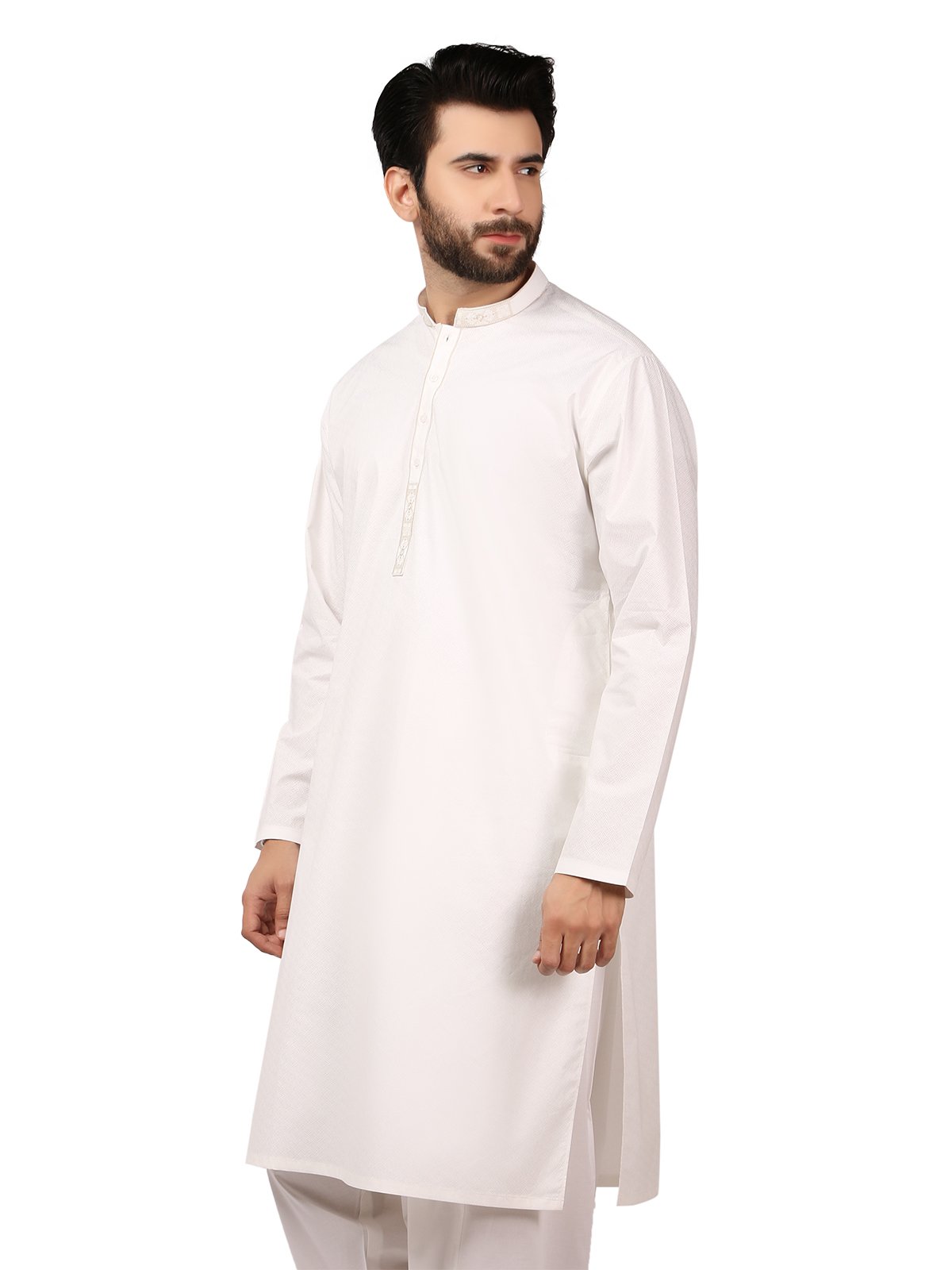 Edenrobe - Men's Off White Kurta Shalwar - EMTKS19S-40789