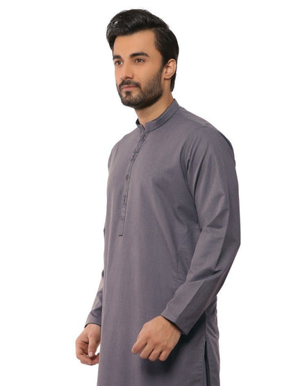 Edenrobe - Men's Dark Grey Kurta Shalwar - EMTKS19S-40797