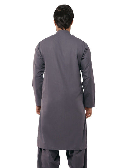 Edenrobe - Men's Dark Grey Kurta Shalwar - EMTKS19S-40797