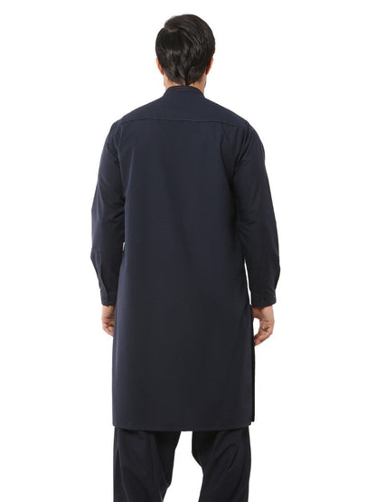 Edenrobe - Men's Navy Blue Kurta Shalwar - EMTKS19S-40814