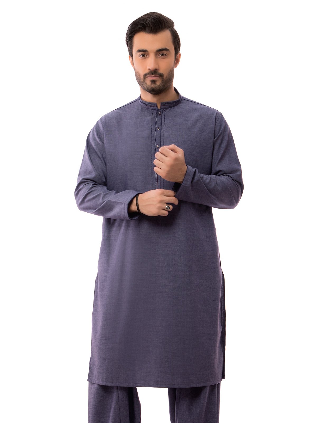 Edenrobe - Men's Blue Kurta Shalwar - EMTKS19S-40830