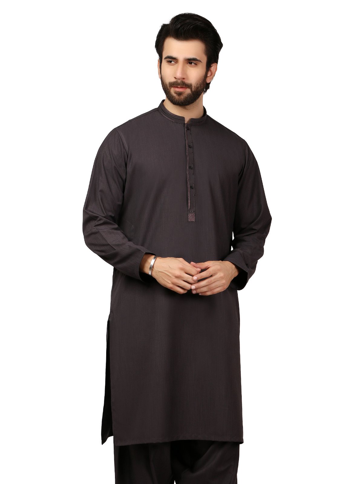 Edenrobe - Men's Mauve Kurta Shalwar - EMTKS19W-40806