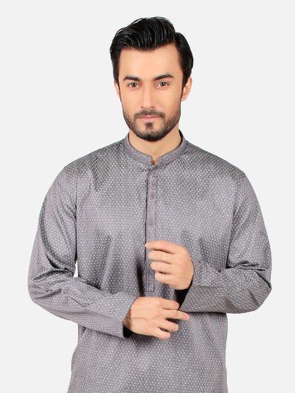 Edenrobe - Men's Steel Grey Kurta - EMTK19S-9773