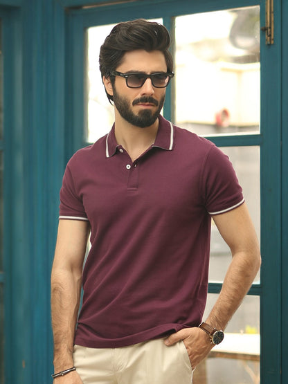 Edenrobe - Men's Plum Polo Shirt - EMTPS19-021
