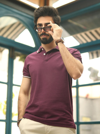 Edenrobe - Men's Plum Polo Shirt - EMTPS19-021