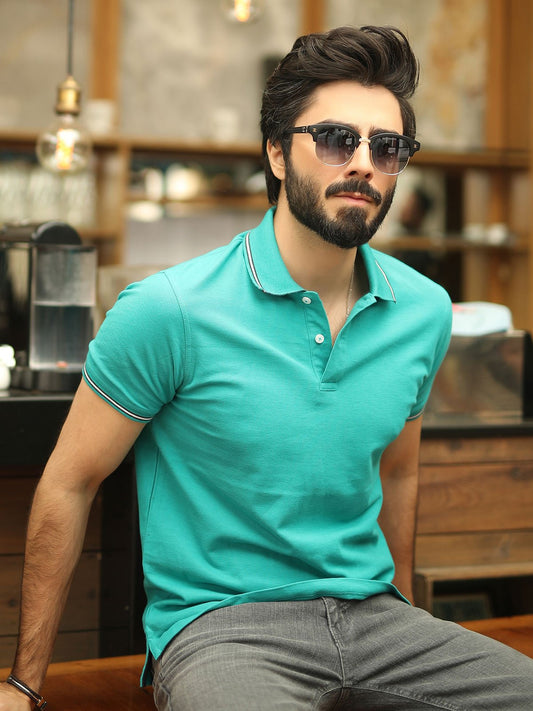 Edenrobe - Men's Sea Green Polo Shirt - EMTPS19-024