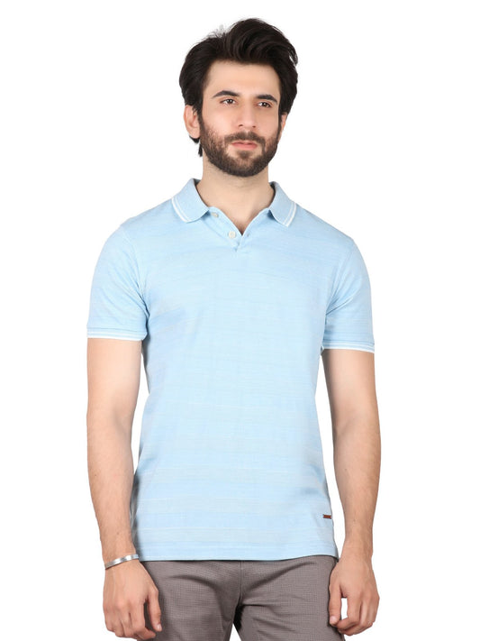 Edenrobe - Men's Sky Blue Polo Shirt - EMTPS19-054