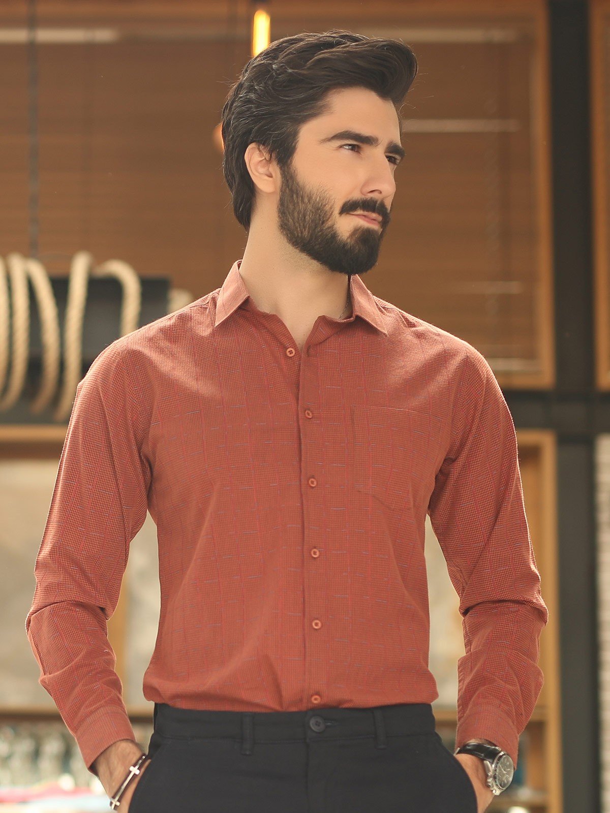 Edenrobe - Men's Rust Shirt - EMTSI19-50163