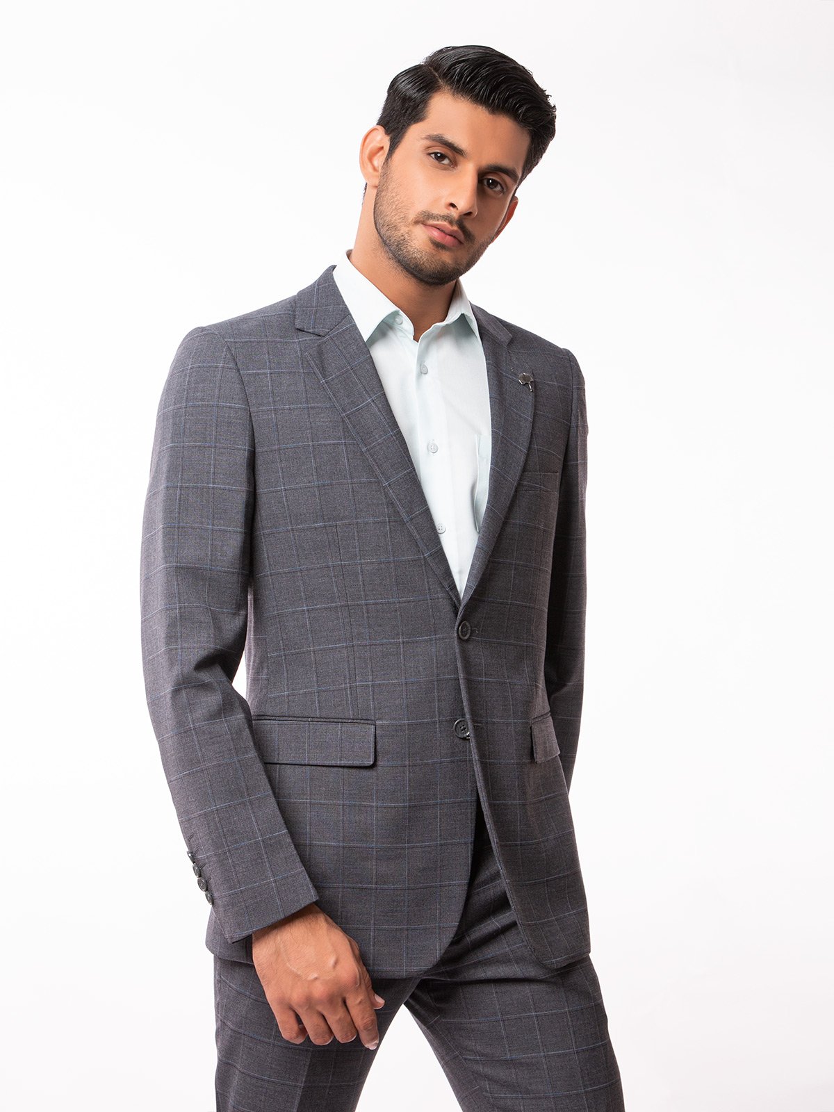 Edenrobe - Men's Grey Single Breast - EMTSB19-8107