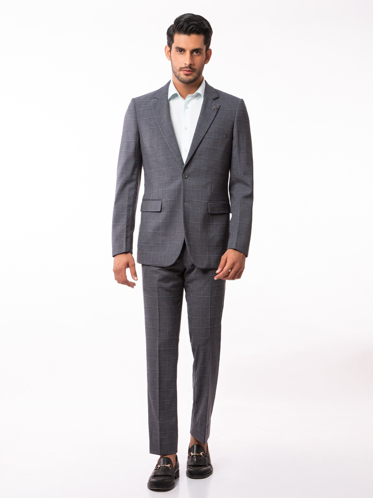 Edenrobe - Men's Grey Single Breast - EMTSB19-8107