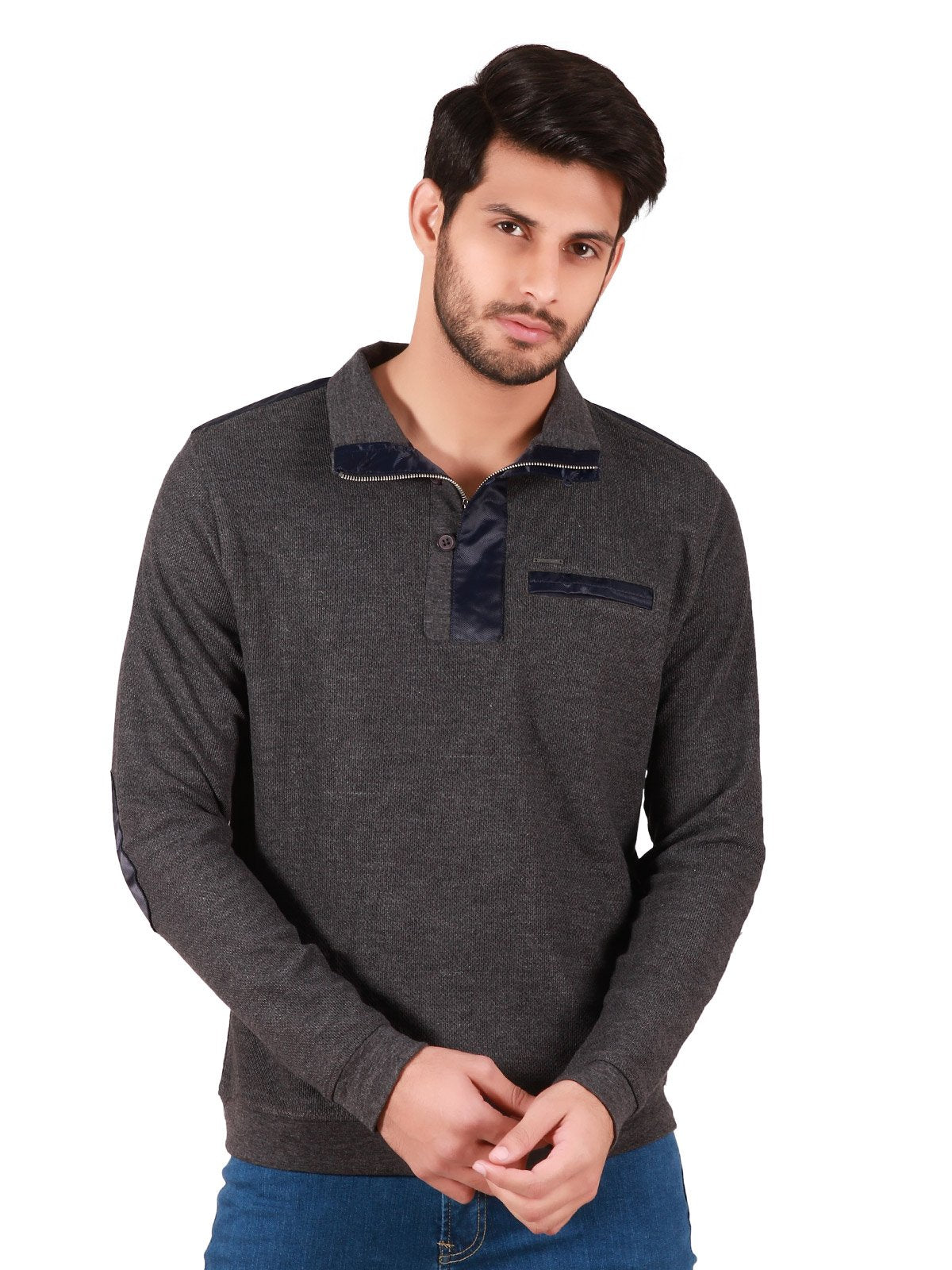 Edenrobe - Men's Dark Grey SweatShirt - EMTSS19-032