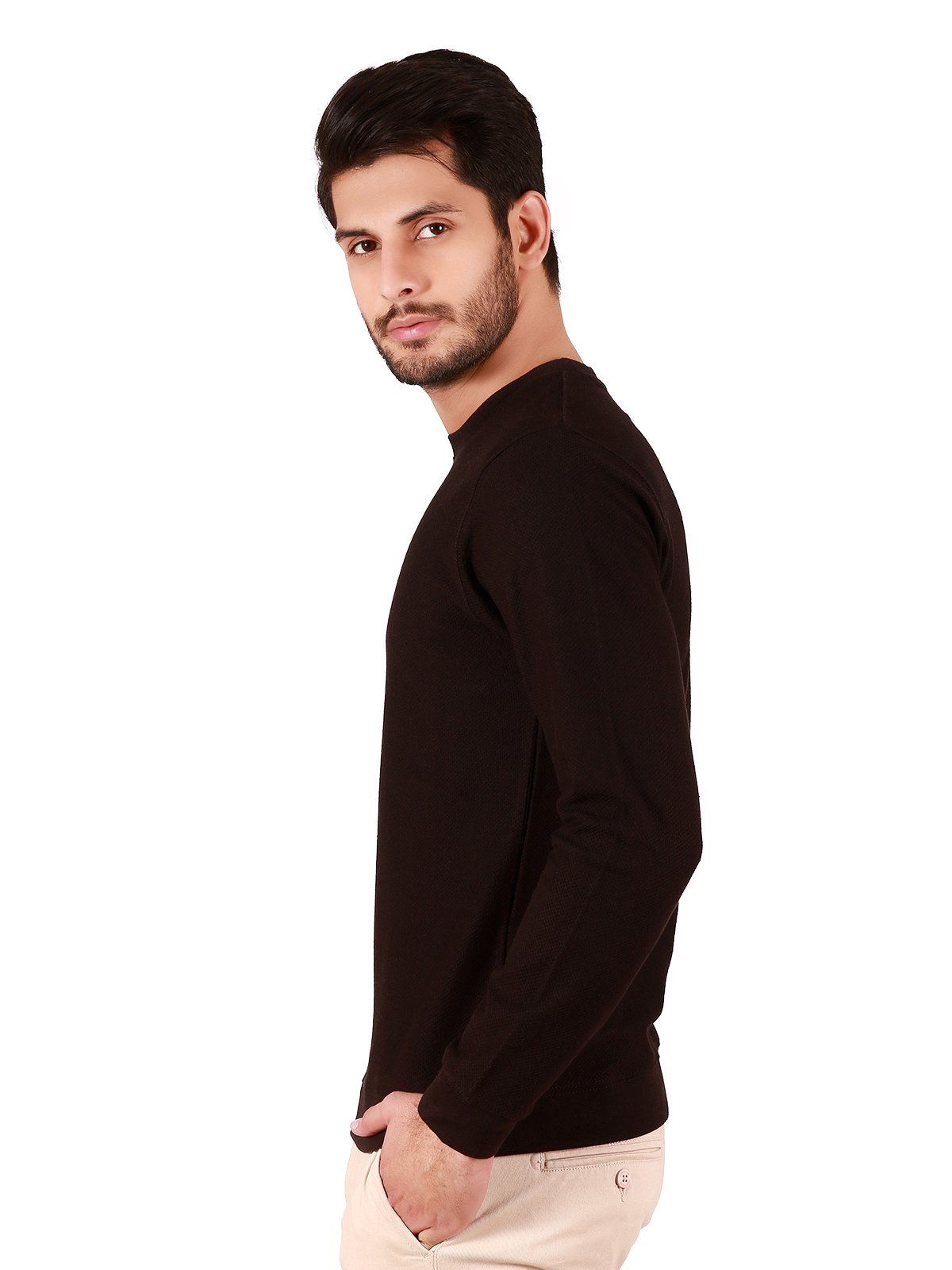 Edenrobe - Men's Black SweatShirt - EMTSS19-038