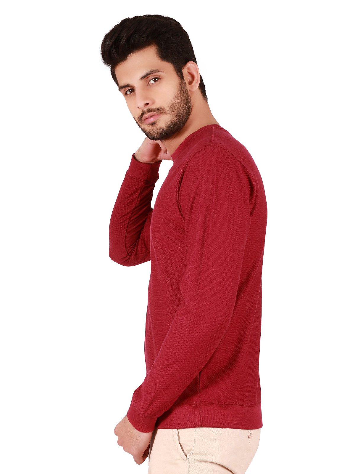 Edenrobe - Men's Magenta SweatShirt - EMTSS19-041