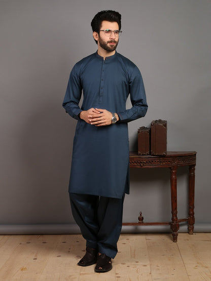 Edenrobe - Men's Teal Blue Swish Collection - EMTKS19-017