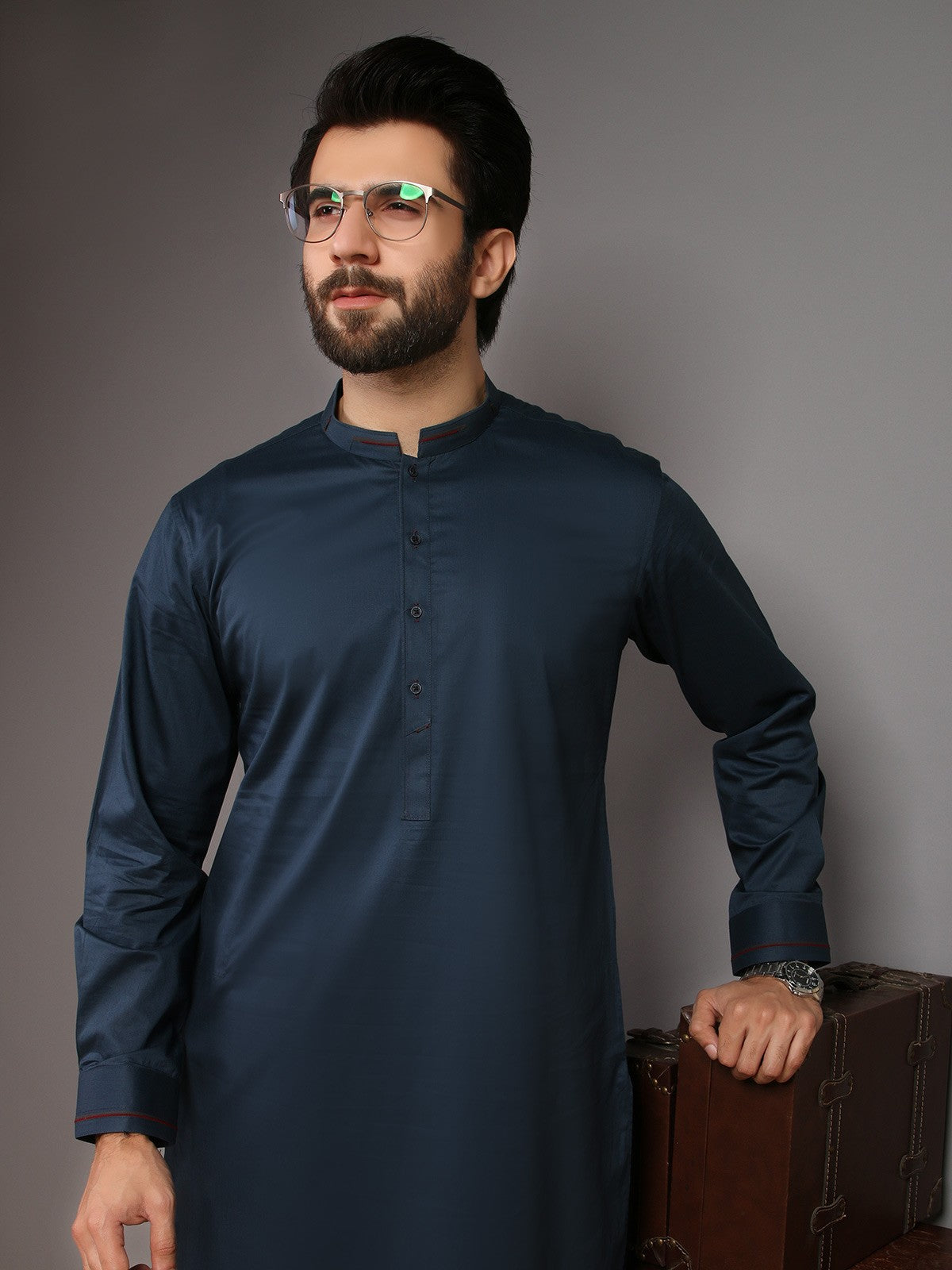 Edenrobe - Men's Teal Blue Swish Collection - EMTKS19-017