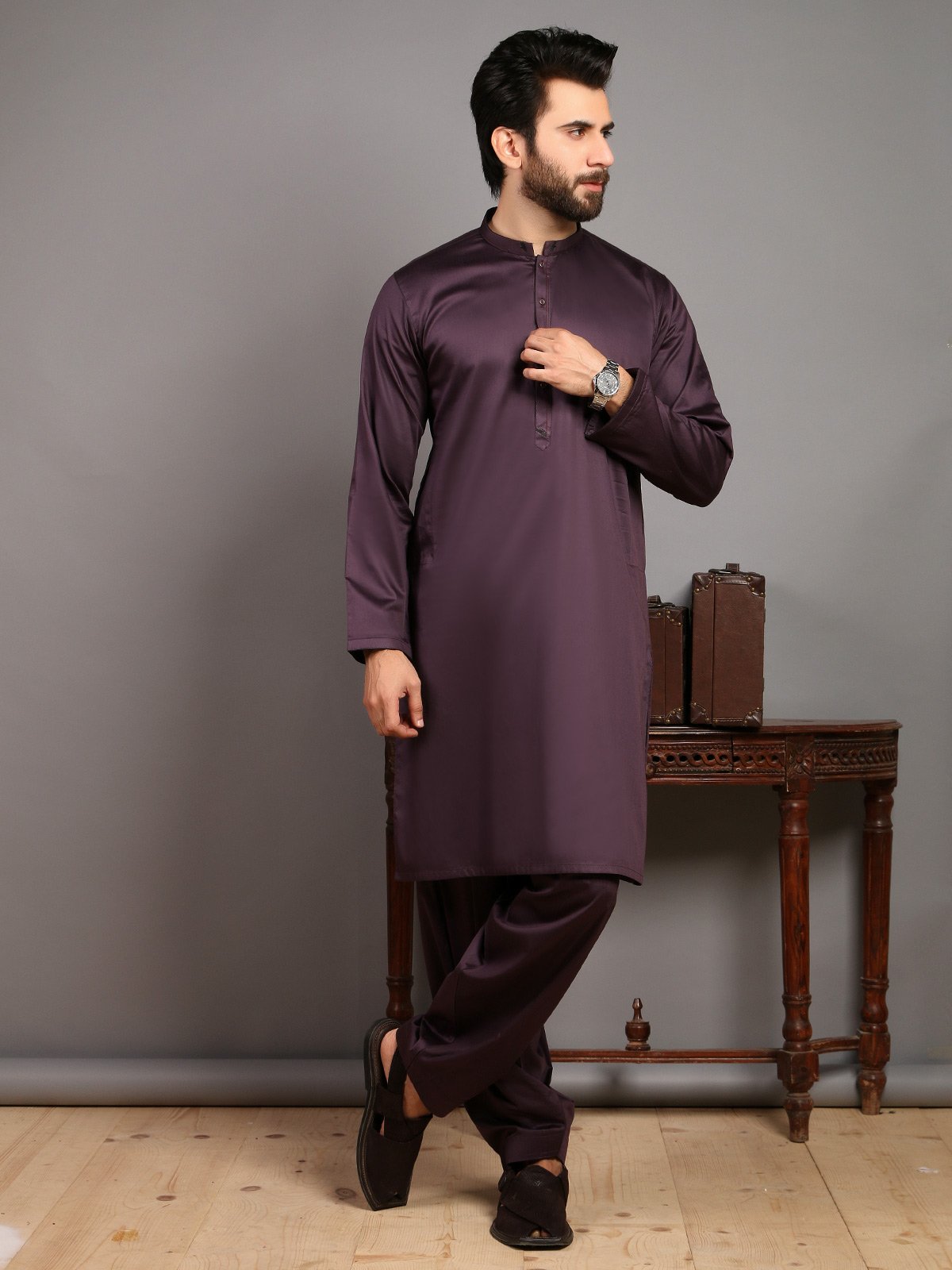Edenrobe - Men's Purple Swish Collection - EMTKS19-020